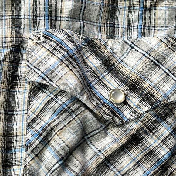 Wrangler Pearl Snap Shirt Mens 3XL Short Sleeve Multicolor Plaid - Picture 5 of 7